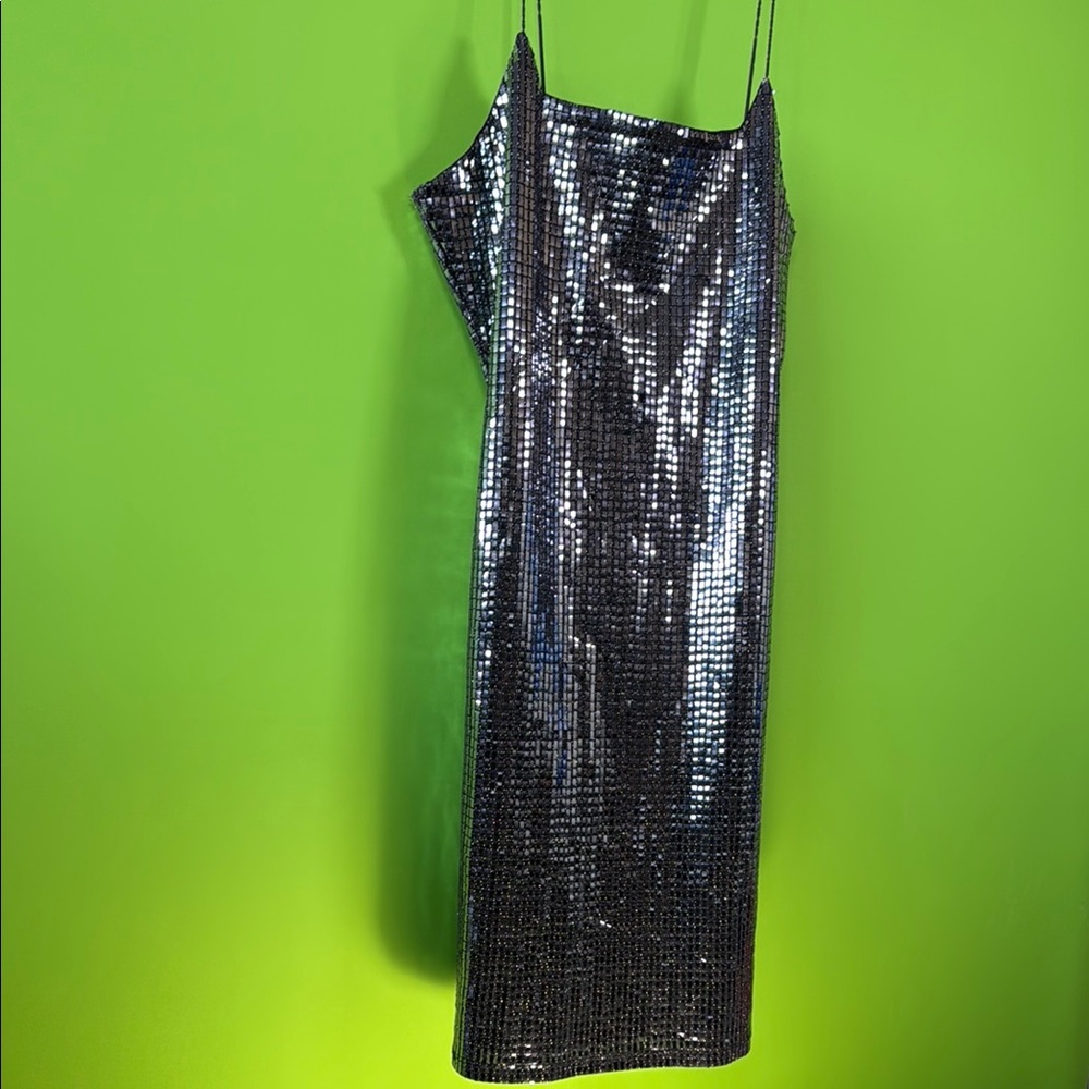 Almost Famous Silver Sequin Slip Mini Dress - Picture 4 of 11